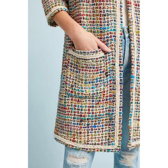 Anthropologie Ett:Twa Colorful Tweed Berwyn knit jacket - Picture 2 of 9
